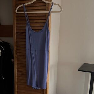 Women's Blue Sleeveless Romper